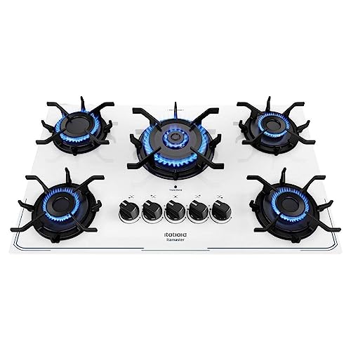 Cooktop 5 Bocas a Gás Itatiaia Itamaster com Tripla Chama Acendimento Superautomático Branco Bivolt