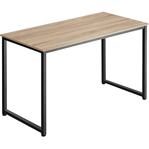 TecTake Table de Bureau Flint Meuble pour Ordinateur diverses Couleurs et Tailles (Bois Clair Industriel, 120 cm)