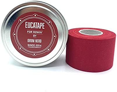 Drum Nerd Eucatape Eucalyptus Infused Rowing Tape for Men & Women – Heals and Protects Hands from Blisters, Better Than Rowing Gloves for Strength & Grip Indoor Machine or Outdoor Sculling Crew (Red)