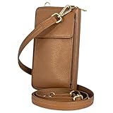 BULL GUARD Crossbody Leather Wallet Phone Purse, Anti Theft and RFID Blocking, Small Elegant Design for Travel