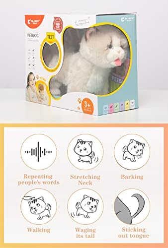 Electronic Interactive Cat Simulation Ragdoll Cat-Realistic Handmade Toy Cat with Walking, Barking, Wagging Tail & Talking-Like Real Robotic Present Pet Toy for Toddler Kids Girls Boys 2 41ePsqZfXTL. AC