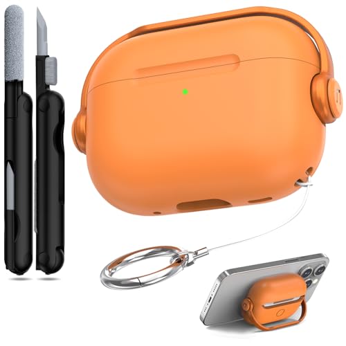 R-fun Airpods Pro 3�p�P�[�X ���S���b�N&�N���[�j���O�L�b�g�t�� ���y�w�b�h�Z�b�g�C���z���ی�P�[�X�J�o�[ Airpods Pro 3�Ή� �I�����W