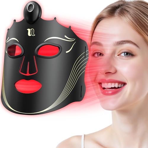 Red Light Therapy Mask for Face with 7 Modes, Wireless LED Face Mask Light Therapy with 850nm Infrared, 660nm Red, 460nm Blue Light, Lightweight Design for At Home, Travel Skincare Gifts