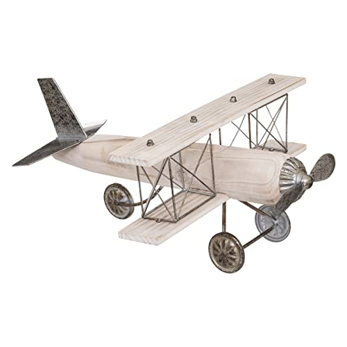 ATMOSPHERA CREATEUR D'INTERIEUR Atmosphera-Objet déco Rétro Avion en Métal et Bois L 45 cm, cm