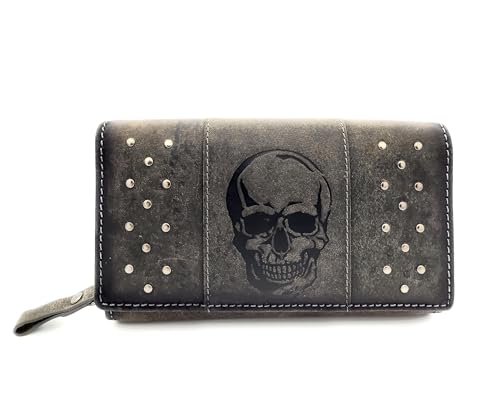 Sécurisez vos cartes avec ce portefeuille motard anti-hackers en cuir gris