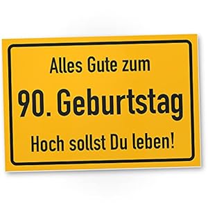 DankeDir! 90. Geburtstag Stadtschild – Kunststoff Schild Geschenk 90. Geburtstag Geschenkidee Geburtstagsgeschenk…