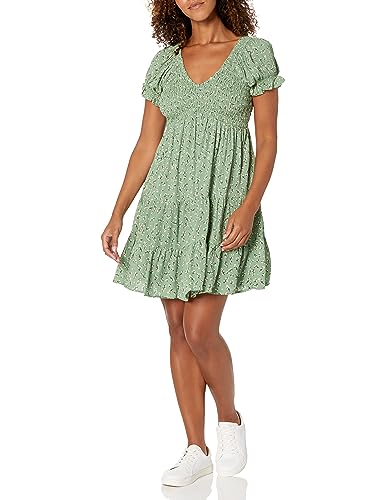 Image of Angie Women's Women's V-Neck Smocked Short Sleeve Dress