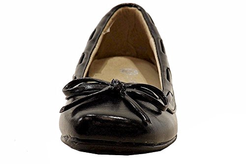 Girl's Classic Fashion Black Ballet Flat School Uniform Shoes2