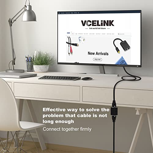 Vcelink Rj45 Inline Coupler, Ethernet Cable Extender For Cat7/Cat6A/Cat6/Cat5 Cable 10Gbps, Shielded Network Coupler Female To Female 2-Pack, Black #TOP2