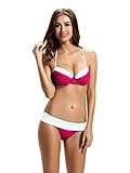 Zeraca Women's Push up Top Foldover Bottom Bikini Sets