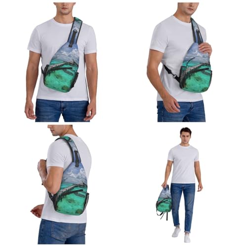 Bolso Cruzado Deportivo para Hombre y Mujer Negro miniatura 7