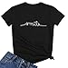 YITAN Women Graphic Cute Tee Funny T Shirts Black Medium