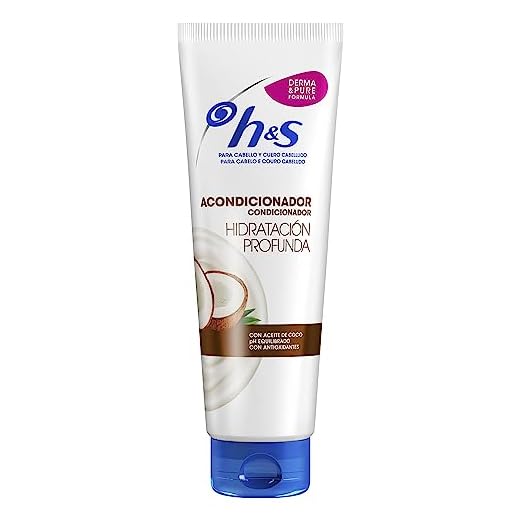 H&S Hidratación Profunda Acondicionador Anticaspa De Pelo Y Cuero Cabelludo Con Aceite De Coco 275ml x6
