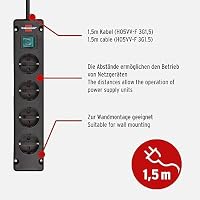 Brennenstuhl Bremounta Steckdosenleiste 4-Fach mit Schalter, 1.5 m 4-Way (Packung mit 4) – Ansicht 3