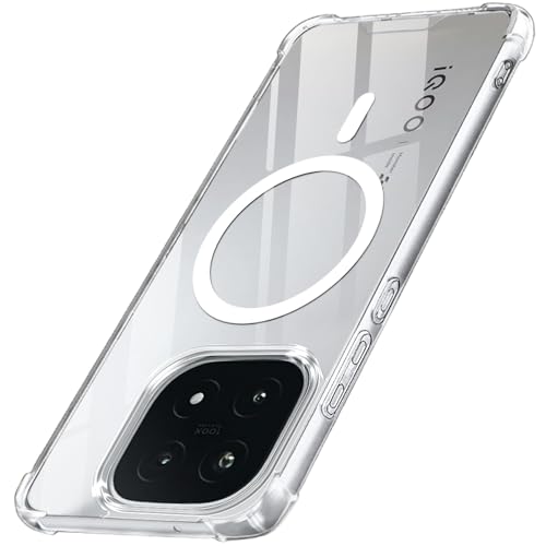 Image of TheGiftKart Shockproof Ultra-Hybrid Back Cover Case for iQOO 15 5G Compatible with MagSafe | 360 Protection | Crystal Clear Hard Back Cover Case for iQOO 15 5G (PC & TPU, Transparent Bumper)