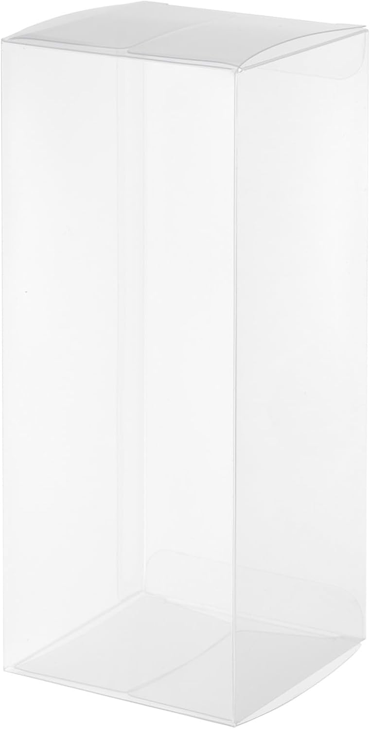 MECCANIXITY Plastic Retail Boxes 6.4"x2"x6.9" Gift Box with Protecting Film for Candy, Cookies, Christmas, Wedding, Party Wrapping Clear Pack of 30