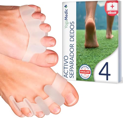 YogaMedic Separadores de Dedos de los Pies Superpuestos, 4 Uds – Enderezador y Separador de Dedos...
