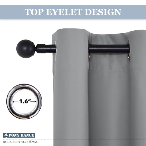 Pony Dance PDUSBLKGMTU1-4663C28 Decorative Window Curtains - Thermal Kitchen Blackout Shades For Christmas Home Decor Energy Saving Tie Up Valance Balloon Shade Grommet Top thumb #2