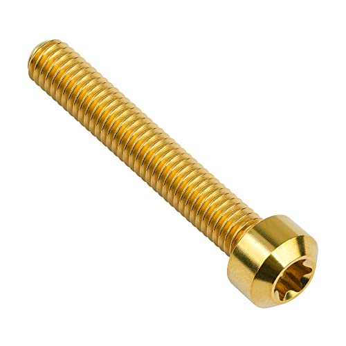 Image of Titanium Torx Square Head M6 x 10 15 20 25 30 35 40 45 50 60 65 70 80mm Screw Pack of 5 (Gold, M6x40mm)