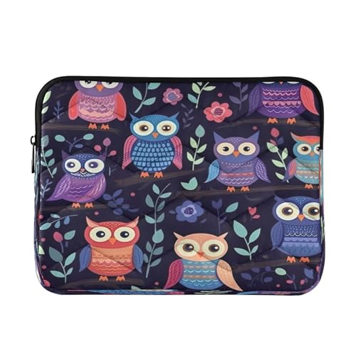 Funda para portátil de 13-14 pulgadas con diseño de búhos miniatura 1
