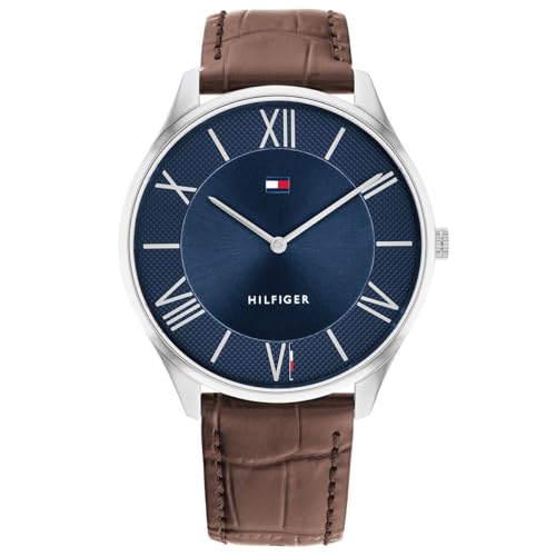 Tommy Hilfiger Analog Quarzuhr für Herren mit Edelstahl- oder Lederarmband