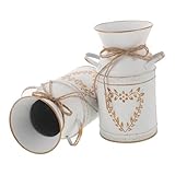 Cabilock 2pièces Vase Métal Forme Cœur Décor Rustique Ferme Vasque Centre Table pour F...