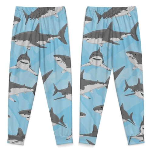 Cartoon Style Great White SharkChildren's Home Pajamas, Simple And Versatile, Suitable for Daily Wear160CM3