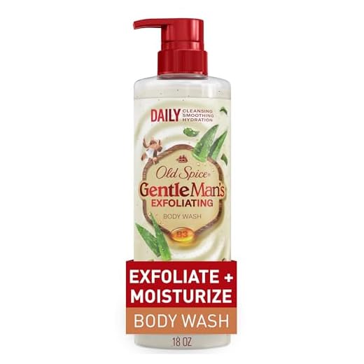 Old Spice GentleMan's Exfoliating & Moisturizing Body Wash for Men, 24/7 Shower Fresh with Long Lasting Scent, Renewing Vitamin B3 Blend, Sandalwood + Aloe Vera Scent, 18 oz