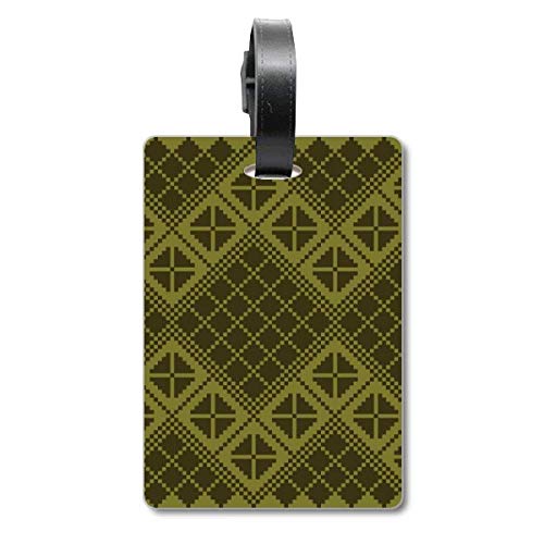 Étiquette valise voyage losange vert accessoire bagage