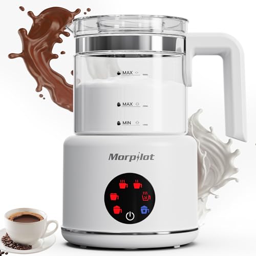 Morpilot 6-in-1 Electric Milk Frother - 500ML Large Capacity Milk Steamer for Lattes and Hot Chocolates