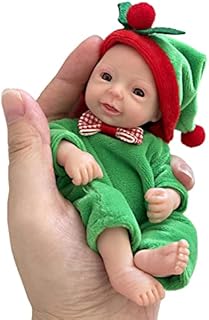LOVOICE Full Silicone Baby Doll | Miniature Baby Dolls Silicone Full Body - Realistic Soft Silicone Newborn Baby Doll, Christmas Rebirth Doll with Hat and Clothes