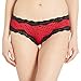 Maidenform Women's Modal Cheeky Hipster With Lace Panty, Red Sweetheart Print/Black, Small/5