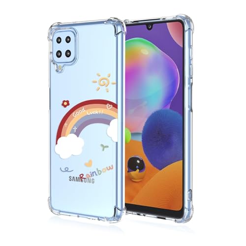 ATISIJIE Funda para Samsung Galaxy A12,para Niñas y Mujeres,Diseño de Florales Flores a Prueba de Golpe Transparente Funda para Samsung Galaxy A12-A01