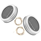 DEARMAMY Solarbetriebene Lichterkette für Glasgefäße 2m Warmweiß 2 Stück Dekorative Lampe für Balkon und Party im Freien