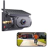 Portable Wireless Backup Camera with 9600mAh Long Life Battery, Magnetic Solar Powered WiFi Rear View Camera for Truck RV Trailer, IP67 1080P HD Night Vision, Motion Detection Alert, Phone App Control
