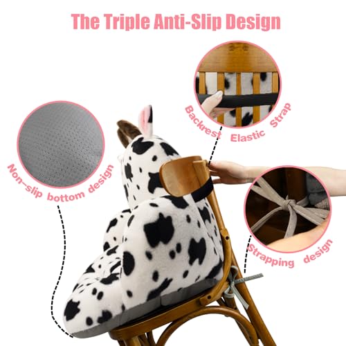QIUODO Cute Chair Cushion, Comfy Seat Cushion for Office Desk, Kawaii Chair Cushions for Gamer, Soft Chair Cushion for Room Bedroom Decor(Fancy Cow)