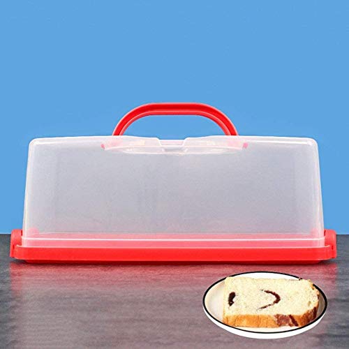2 Pack Plastic Rectangular Loaf Cake Storage Container,Bread Keeper For Carrying And Storing Banana Bread,Pumpkin Bread (Red) #TOP2