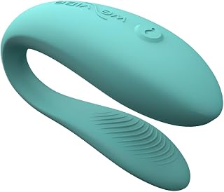 We-Vibe Sync Lite Couples Vibrator – App Controlled C-Shape Vibrator – Wearable Vibrating Couples Adult Sex Toy – G-spot and Clitoris Dual Stimulation – USB Rechargeable – Turquoise Ocean Fantasy
