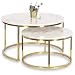 Produktbild MEBEL ELITE Couchtisch 2er Set Rund  Wohnzimmertisch Weiß Marmoroptik  Sofatisch mit Metallgestell  Tische für Wohnzimmer und Büro 60 cm/80 cm  Pflegeleichter und Schmutzabweisender