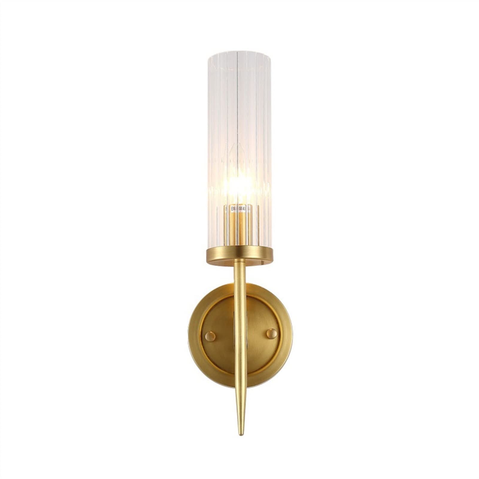 Lámpara de pared Lámpara de pared de cabecera de dormitorio de lujo ligero Cobre Lámpara decorativa moderna simple Iluminación interior Pantalla de vidrio Luz de Pared