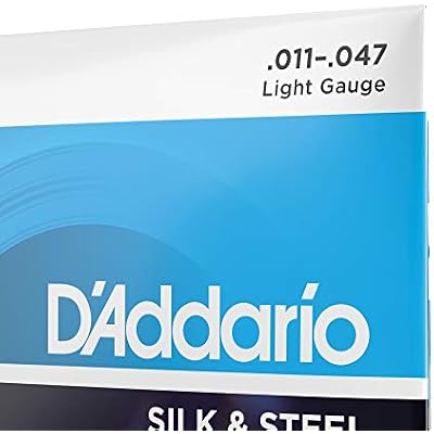D'Addario Silk & Steel Acoustic Guitar Strings - EJ40-6 String - Warm, Mellow Tone - Light, 11-47