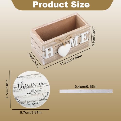 Wooden Coasters Set of 6 with Holder, Housewarming Gifts for New Home - Image 2