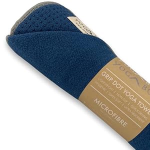 Grip Dot – Toallas para esterilla de yoga, antideslizantes, toalla de yoga ecológica (azul marino)