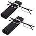 Produktbild 2er Pack Lesebrille Ultraleichte TR90 Unisex Designer Lesebrille Herren Damen Faltbare Halbrahmen Lesebrille mit Box Schwarz Rot Blau Braun Vergrößerungen(Schwarz,+1.5)