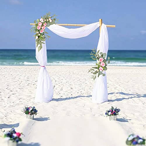 Blanketswarm Wedding Arch Flowers Swag(Pack of 2),Artificial Rose Swag Flowers Floral Arrangement Swag for Wedding Ceremony Chair Home Decor - Image 2