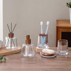 HJ 5PCS Clear Glass Bathroom Access...