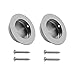 2 pomos redondos empotrables de acero inoxidable 304 cepillado circular al ras para puerta corredera con tornillos, 50 x 40 x 12 mm