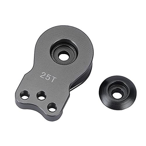 Djx Aluminum 25T Servo Saver 3 Holes Adjustable Hi-Torque Servo Horn For 1/8 1/10 Remote Control Car Boat (Titanium) #TOP1