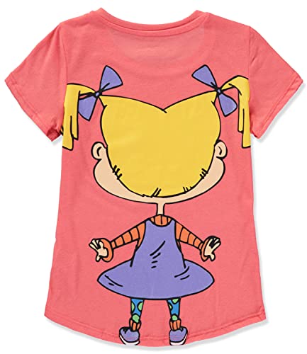 Nickelodeon Girls' Angelica Pickles Short Sleeve Screen Print T-Shirt with Curved Hem (US, Numeric, 4, 5, Regular, Coral)2