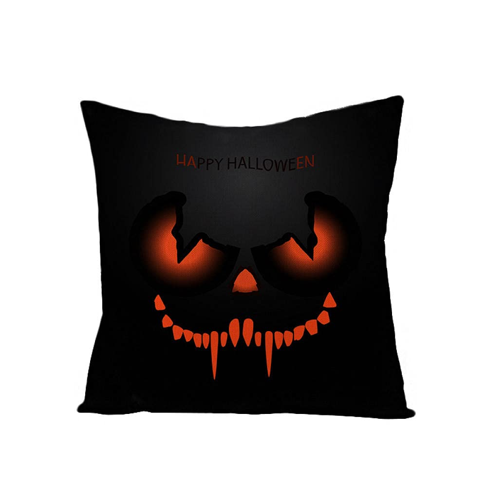 Pillow Case Protector 1Pcs Fall Halloween Pumpkin Pillow Covers 18X18 Inch Fall Outdoor Pillow Covers Farmhouse Decorative Autumn Pillowcase Cotton Thanksgiving Cushion Case-H